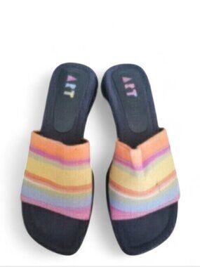 ART 80s Vintage Multi-Color Rainbow Sandals